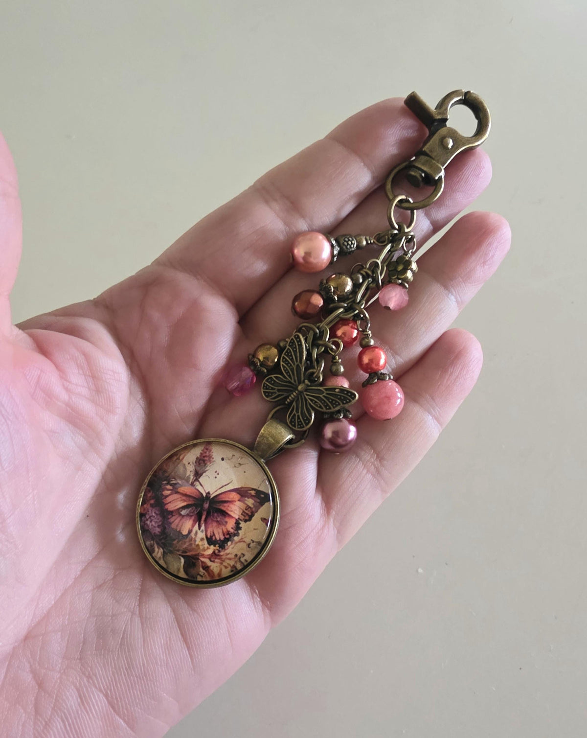 Butterfly Bag Charm, Beaded Purse Flair