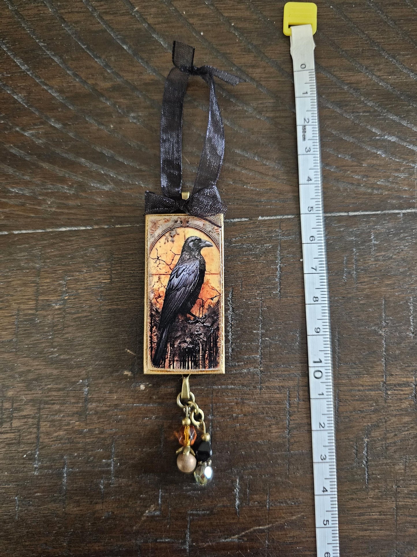 Raven Halloween Ornament, Horror Themed Decor