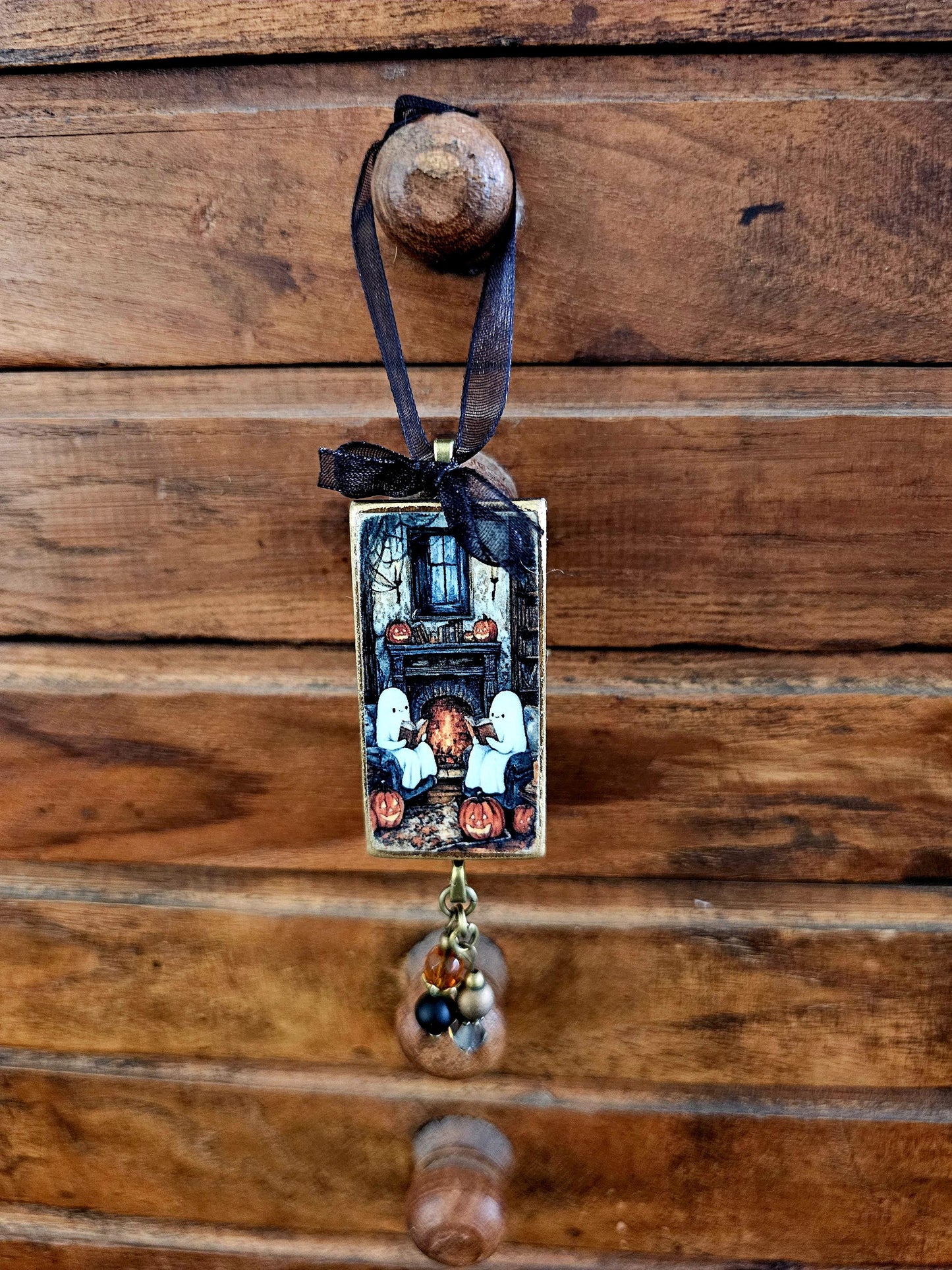 Whimsical Ghost Ornament, Halloween Fall Decor