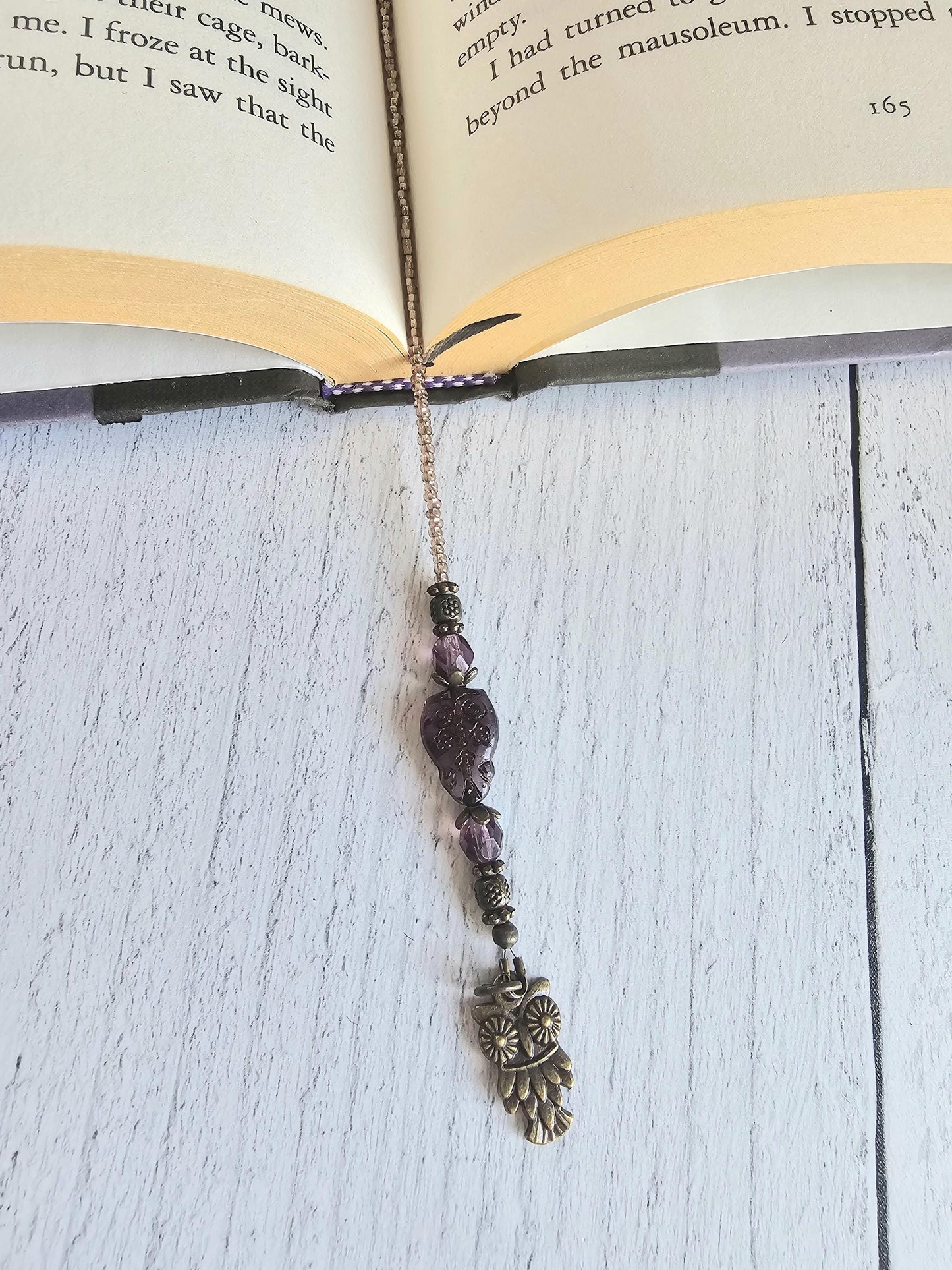 Amethyst Purple Colored Owl Bookmark, Reader Gift