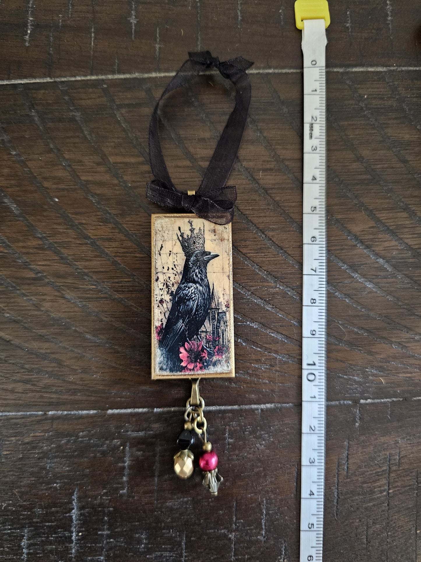 Raven with Crown Halloween Ornament