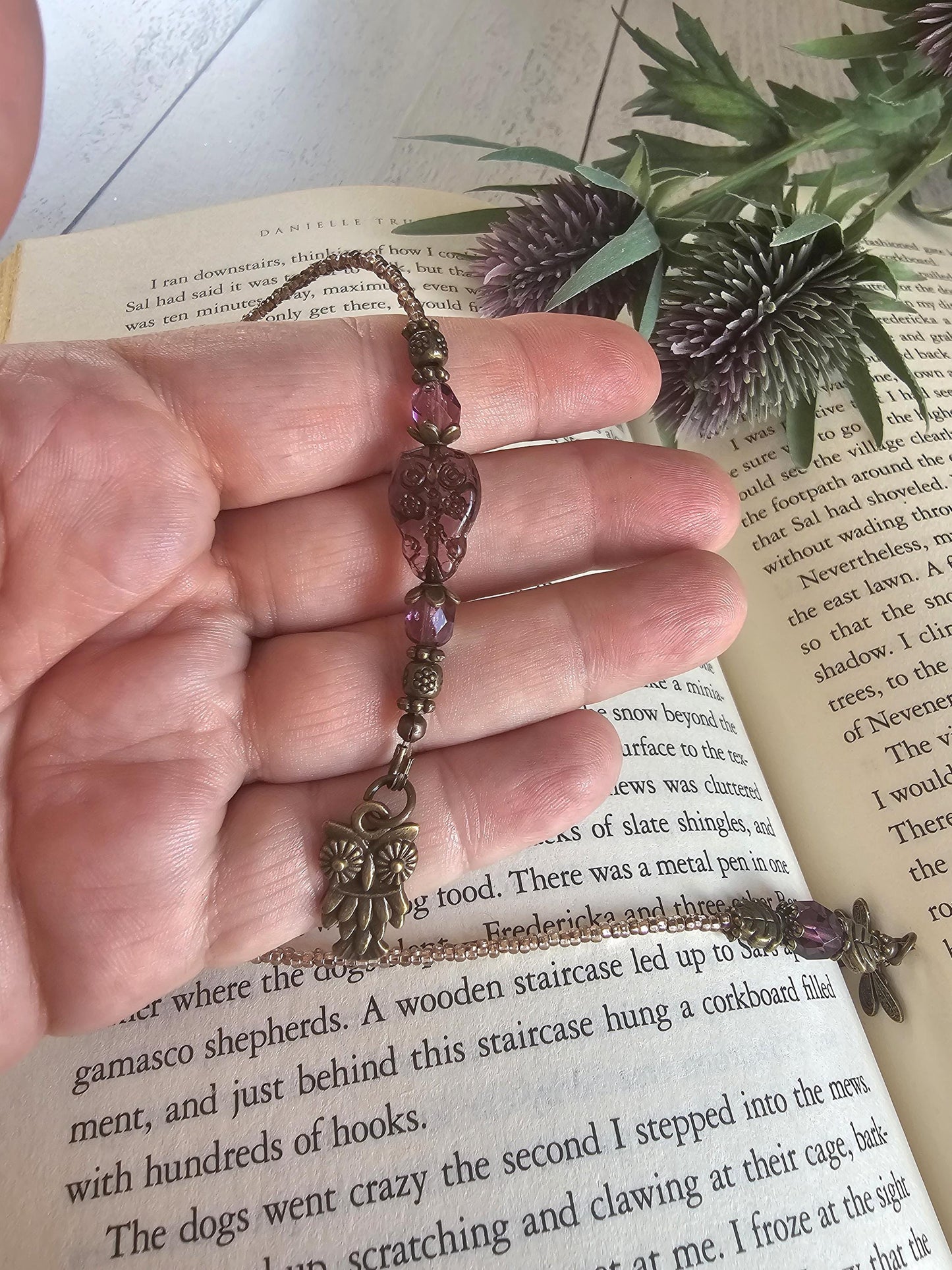Amethyst Purple Colored Owl Bookmark, Reader Gift