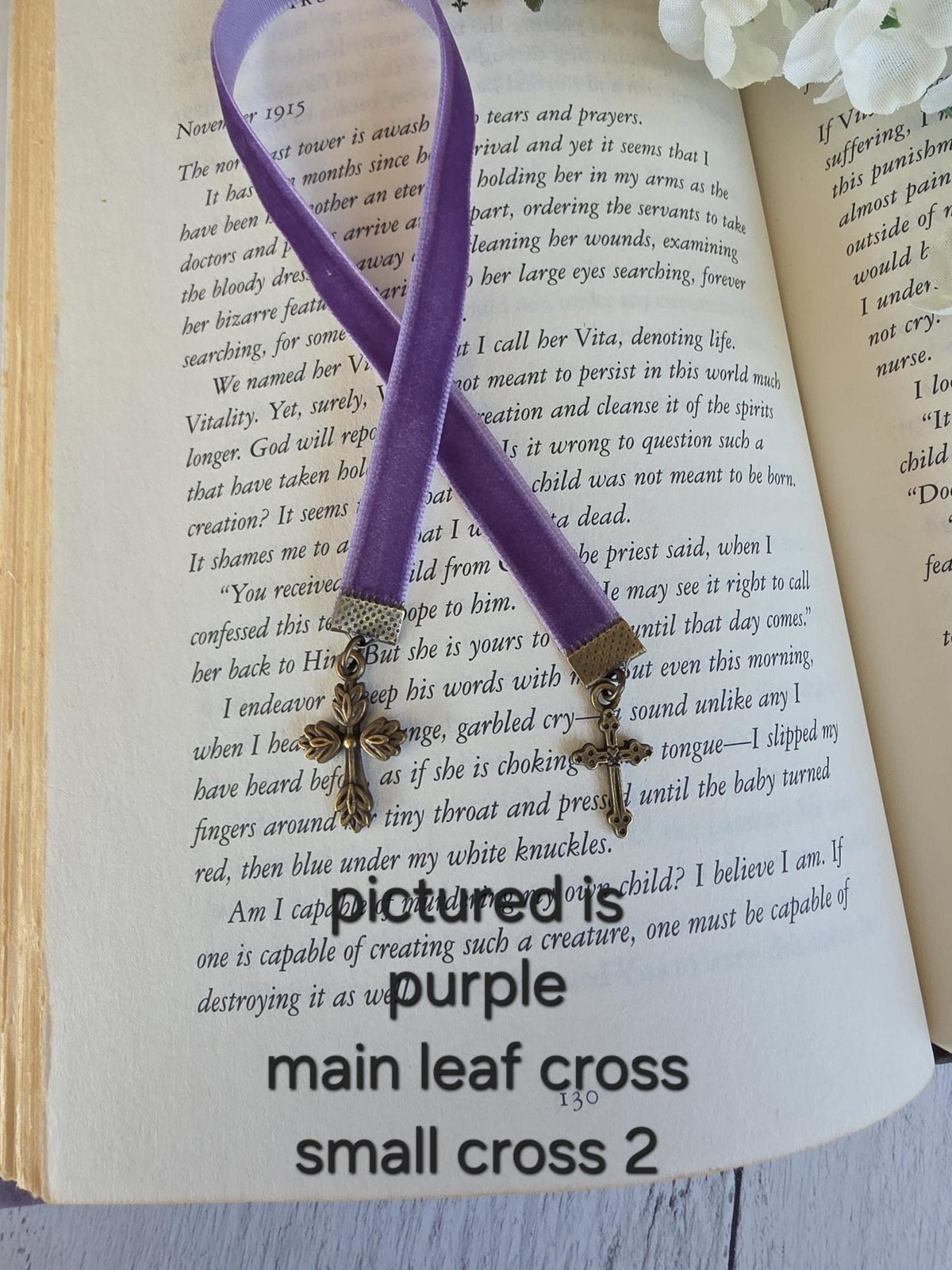 Multi-strand Bookmark for Bible, Customize Your Personal Study Aid With Cross Charms, Color, Number and Length of Ribbons