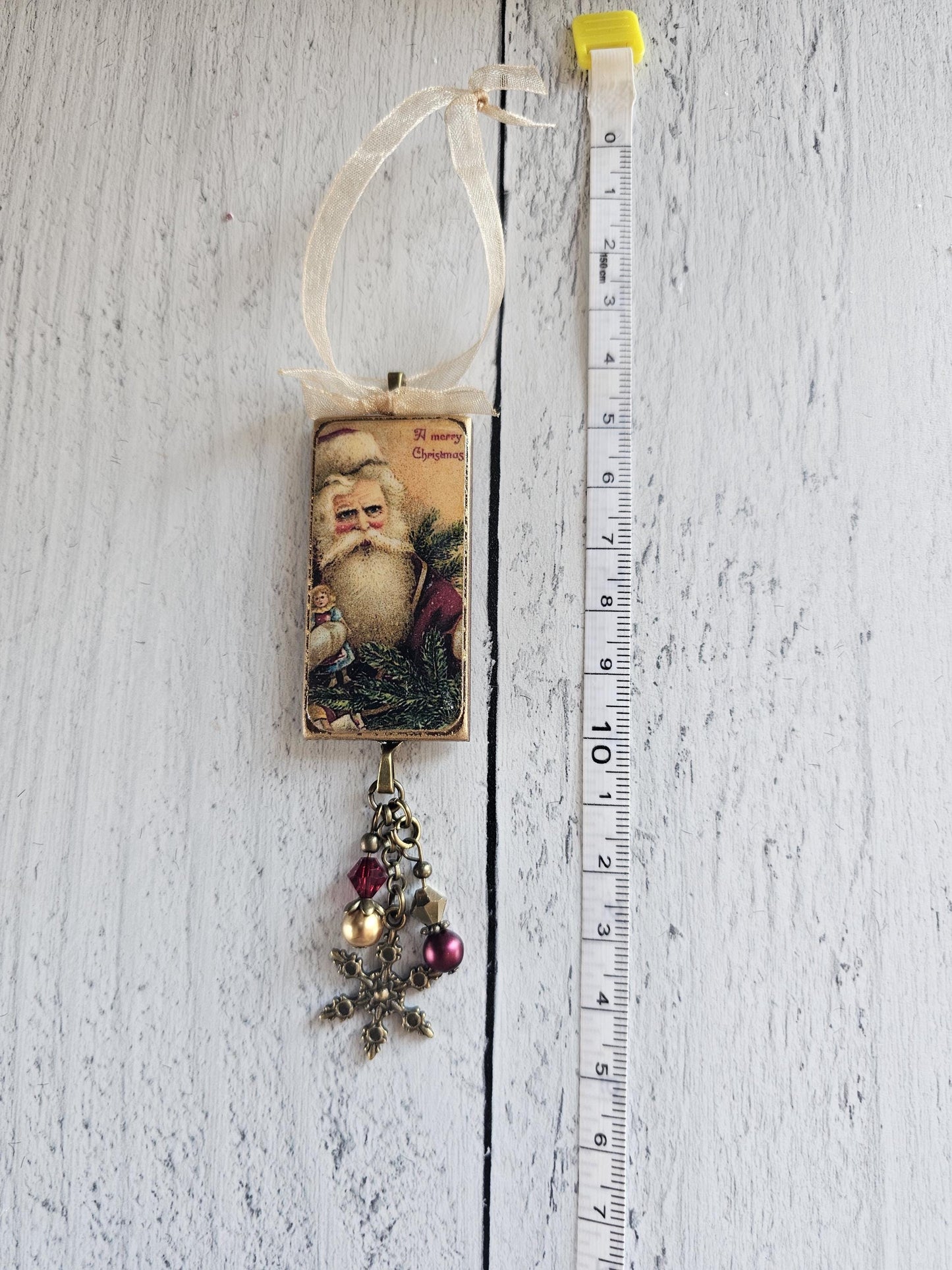 Set of Three Vintage Era Santa Wood Christmas Ornaments, Buy 3 or Singles