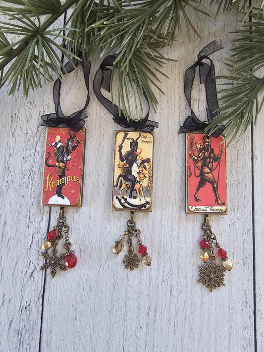 Handmade Krampus Holiday Ornaments