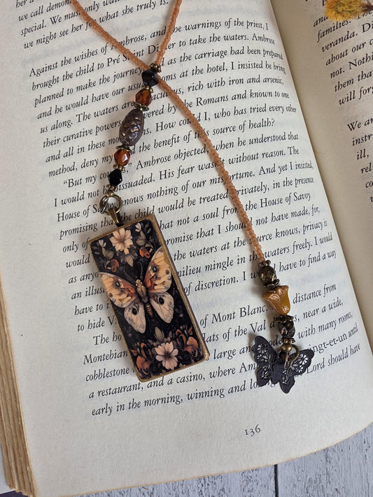 Gothic Butterfly Beaded Bookmark, Pair With Book Gift
