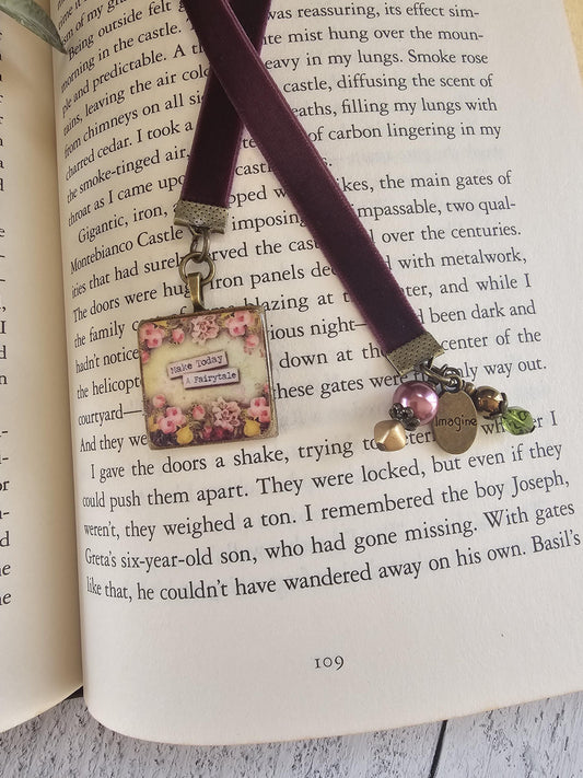 Fairytale Bookmark, Fairy Tale Velvet Ribbon Page Holder, Book Lover Gift, Velvet Ribbon, , Teacher Gift,