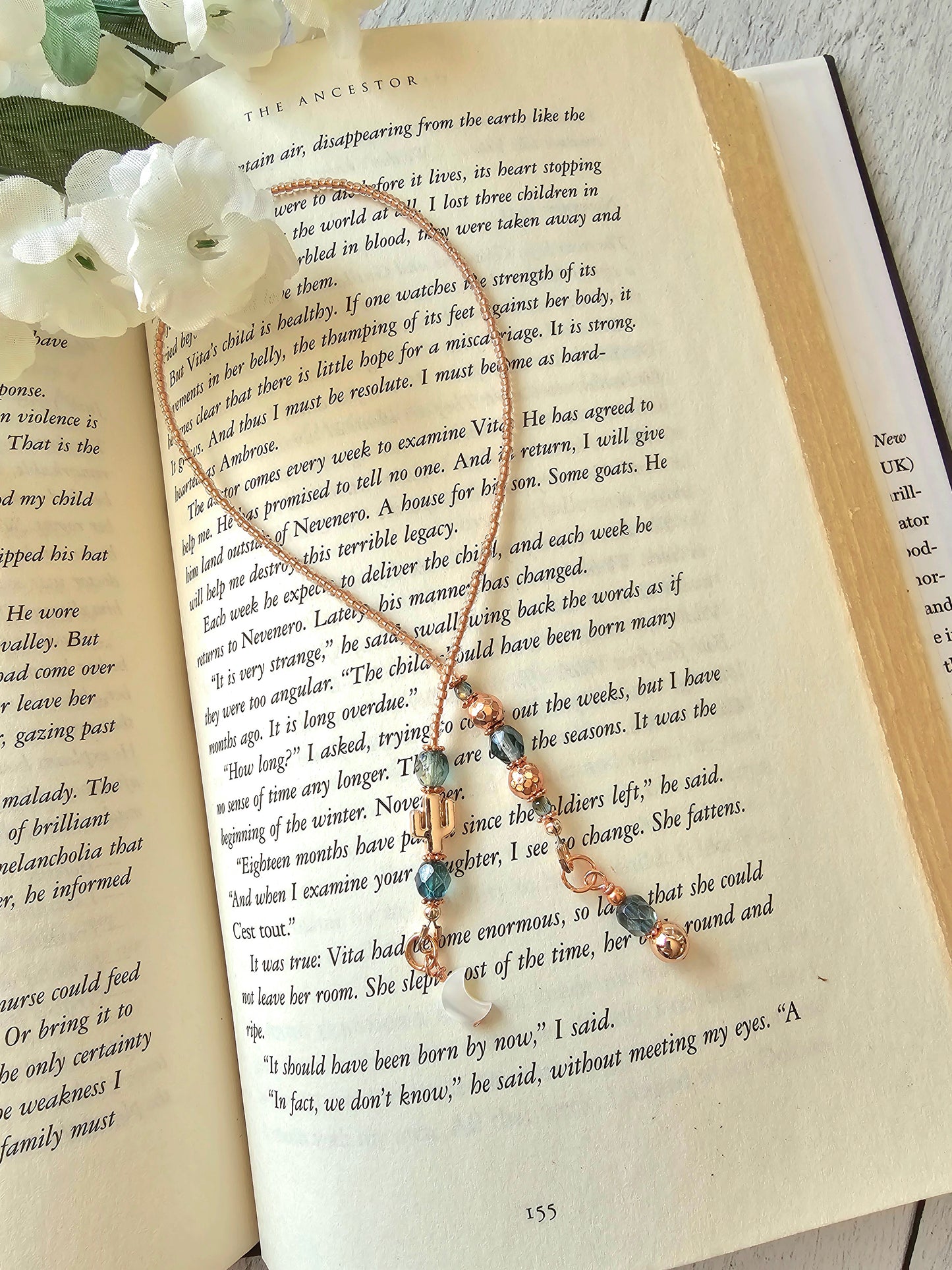 Rose Gold Plated Cactus Bookmark, Tiny Cactus Gift, Gift for Her