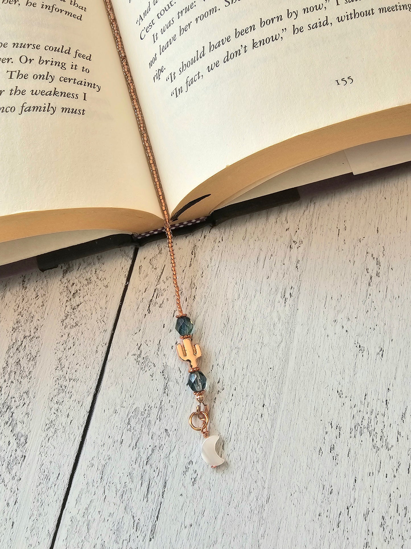 Rose Gold Plated Cactus Bookmark, Tiny Cactus Gift, Gift for Her