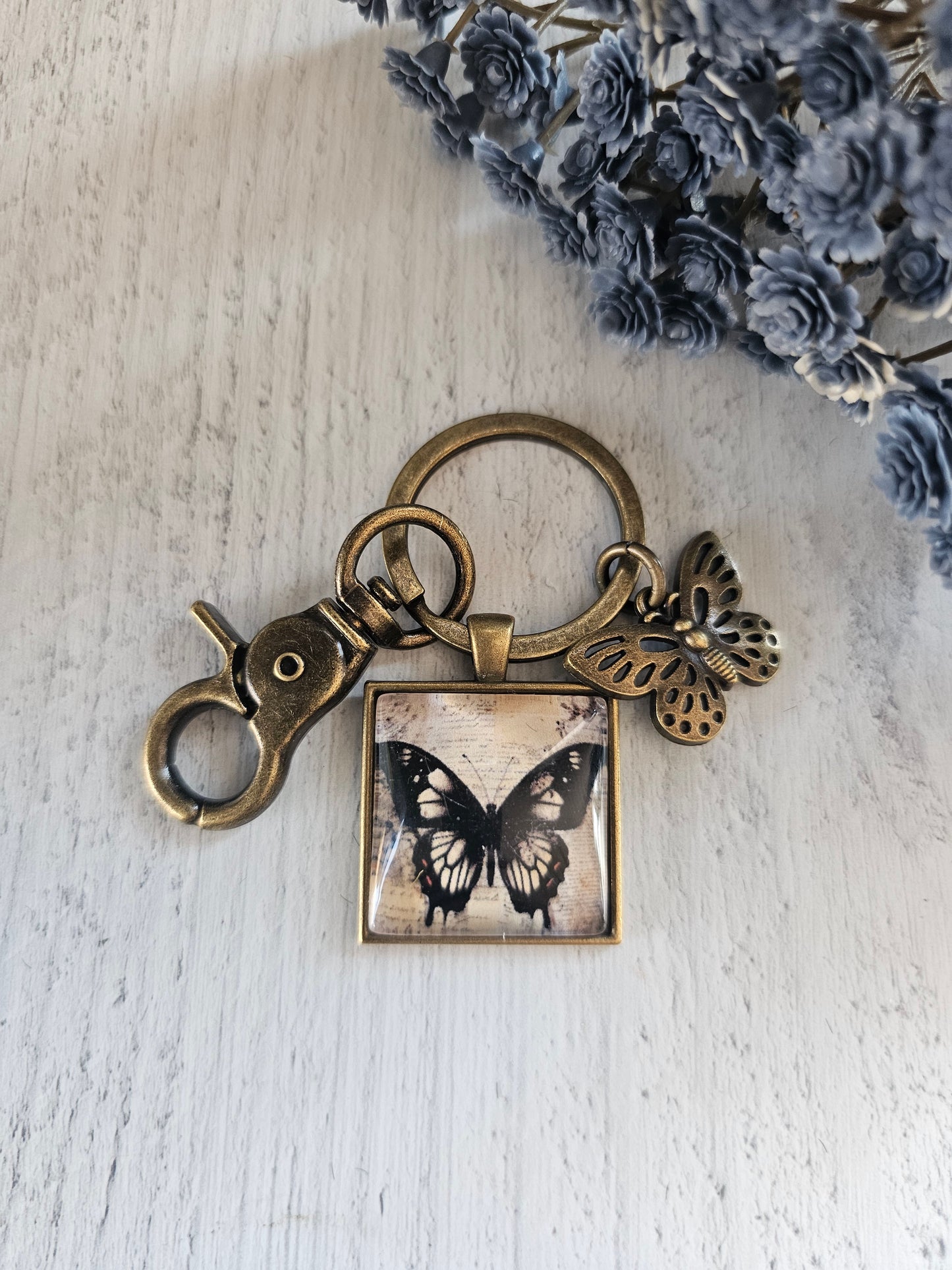 Black Butterfly Keychain