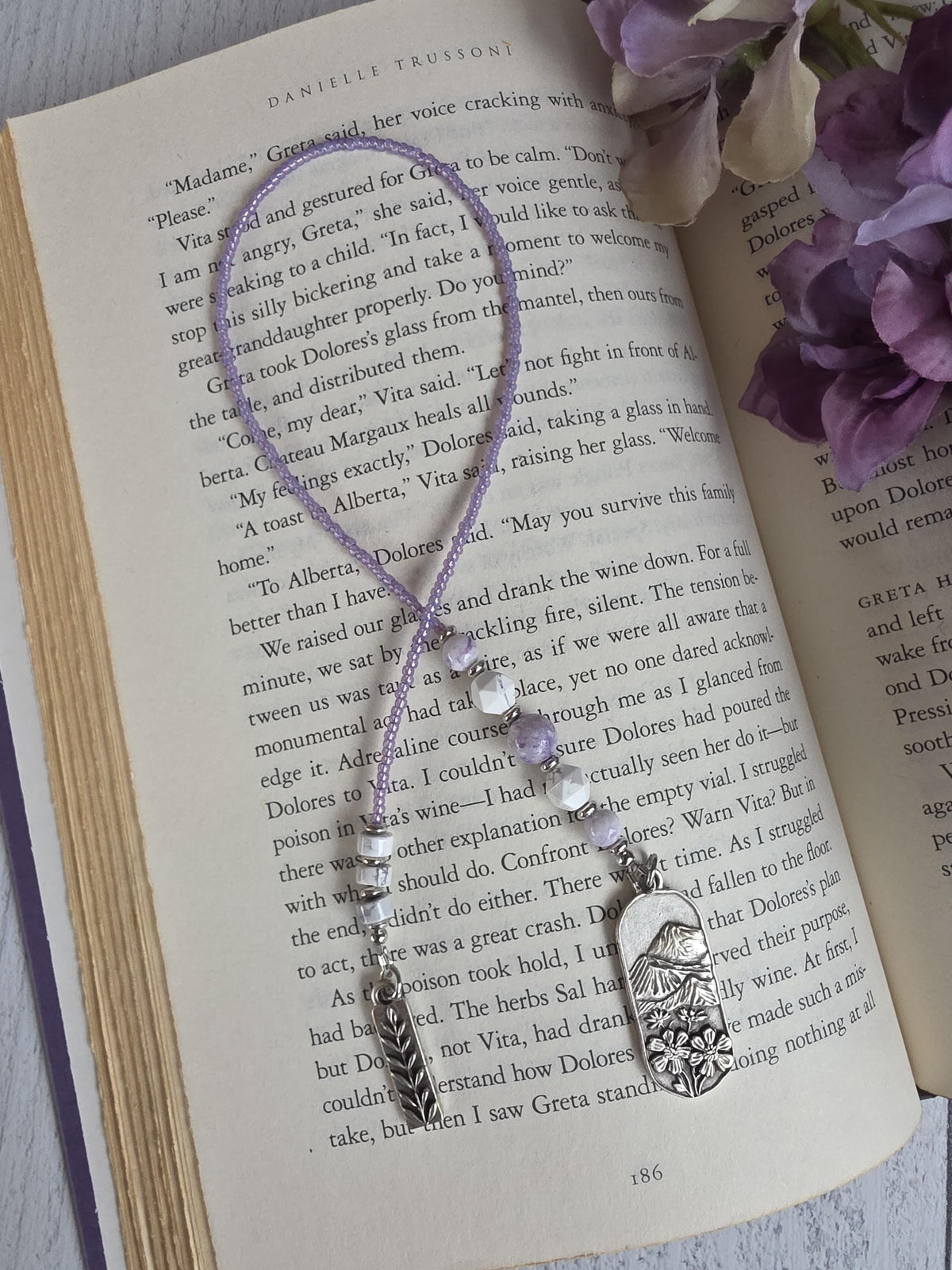 Gemstone Bookmark with Lavender Jasper Beads Makes a Unique Reader Gift