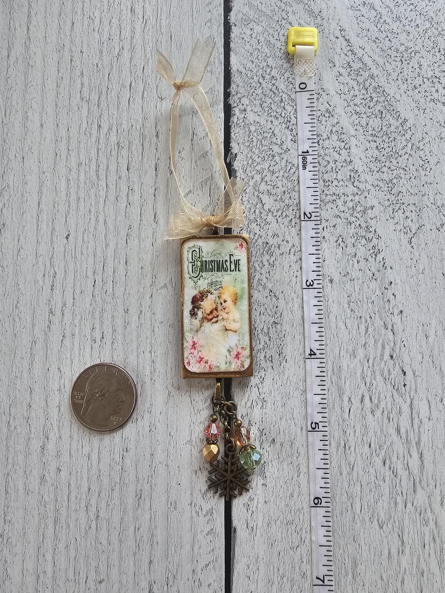 Vintage Style Shabby Pink Christmas Ornaments, Santa, Snowman, Tree