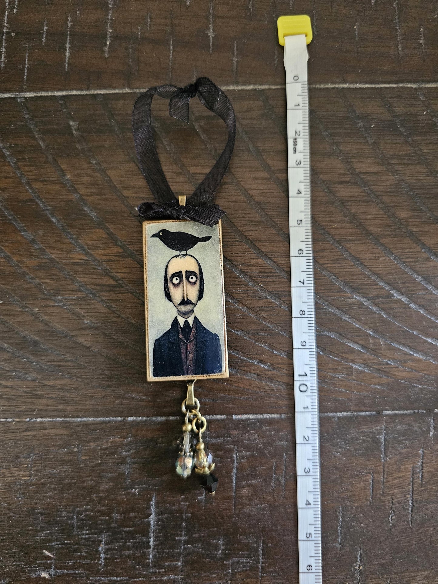 Whimsical Poe Raven Theme Ornament, Halloween Horror Decor