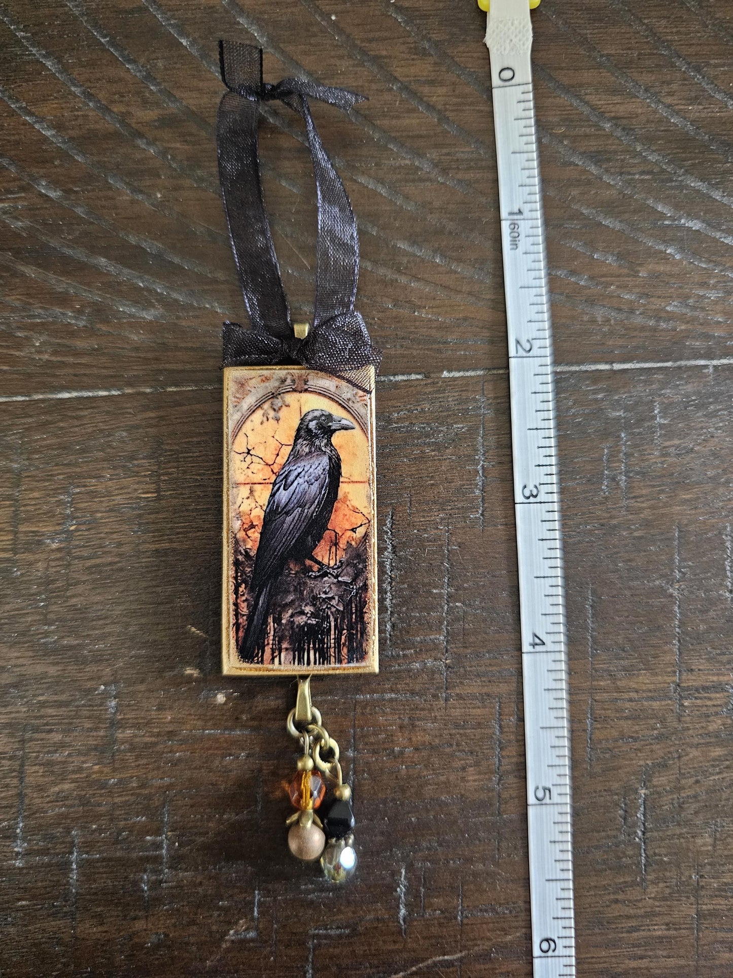 Raven Halloween Ornament, Horror Themed Decor