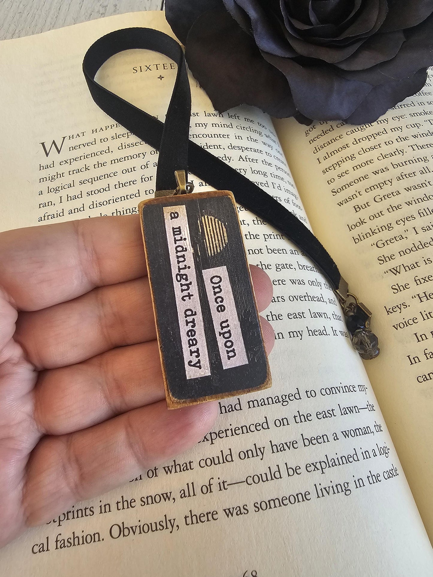 Unique Literary Gift: Your Choice of Literary Quote Bookmark with Antique-style Book Charm for Bibliophiles