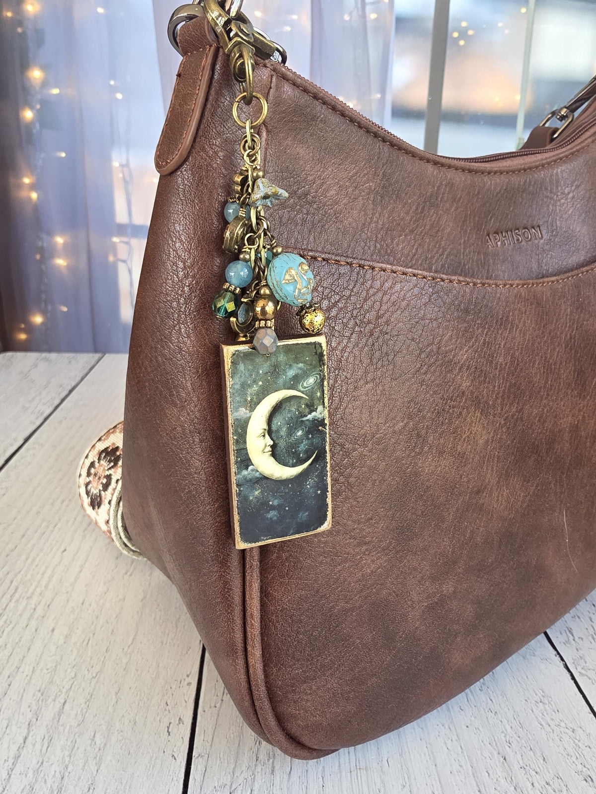 Boho Vintage-Style Moon Charm, Whimsy for Your Bag