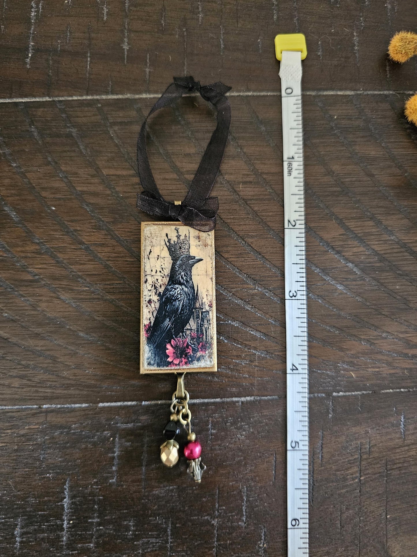 Raven with Crown Halloween Ornament
