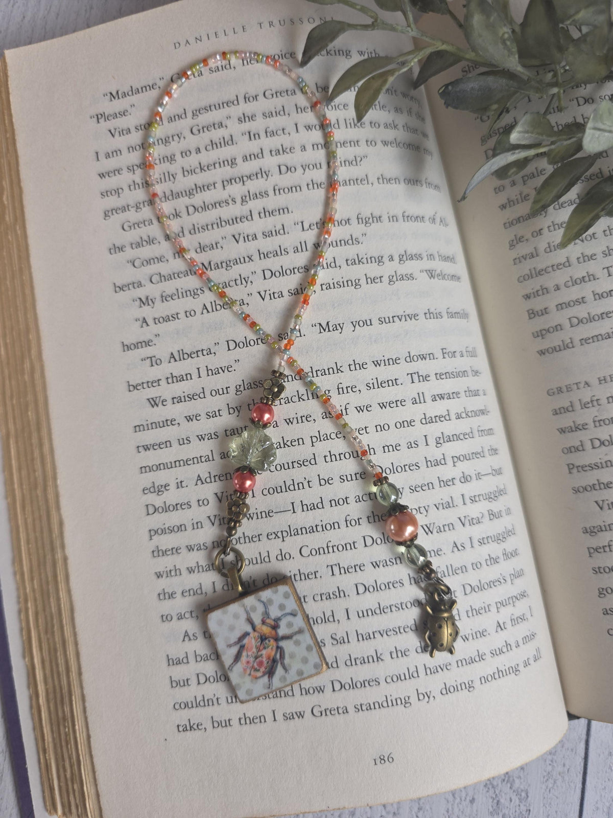 Beetle With Flowers, Nature Theme Bookmark