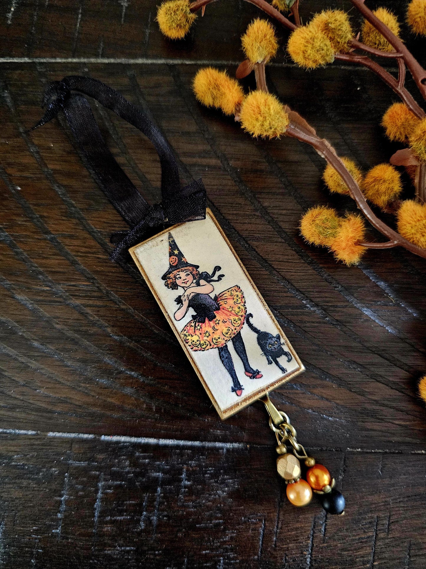 Vintage Style Halloween Ornament, Girl in Costume