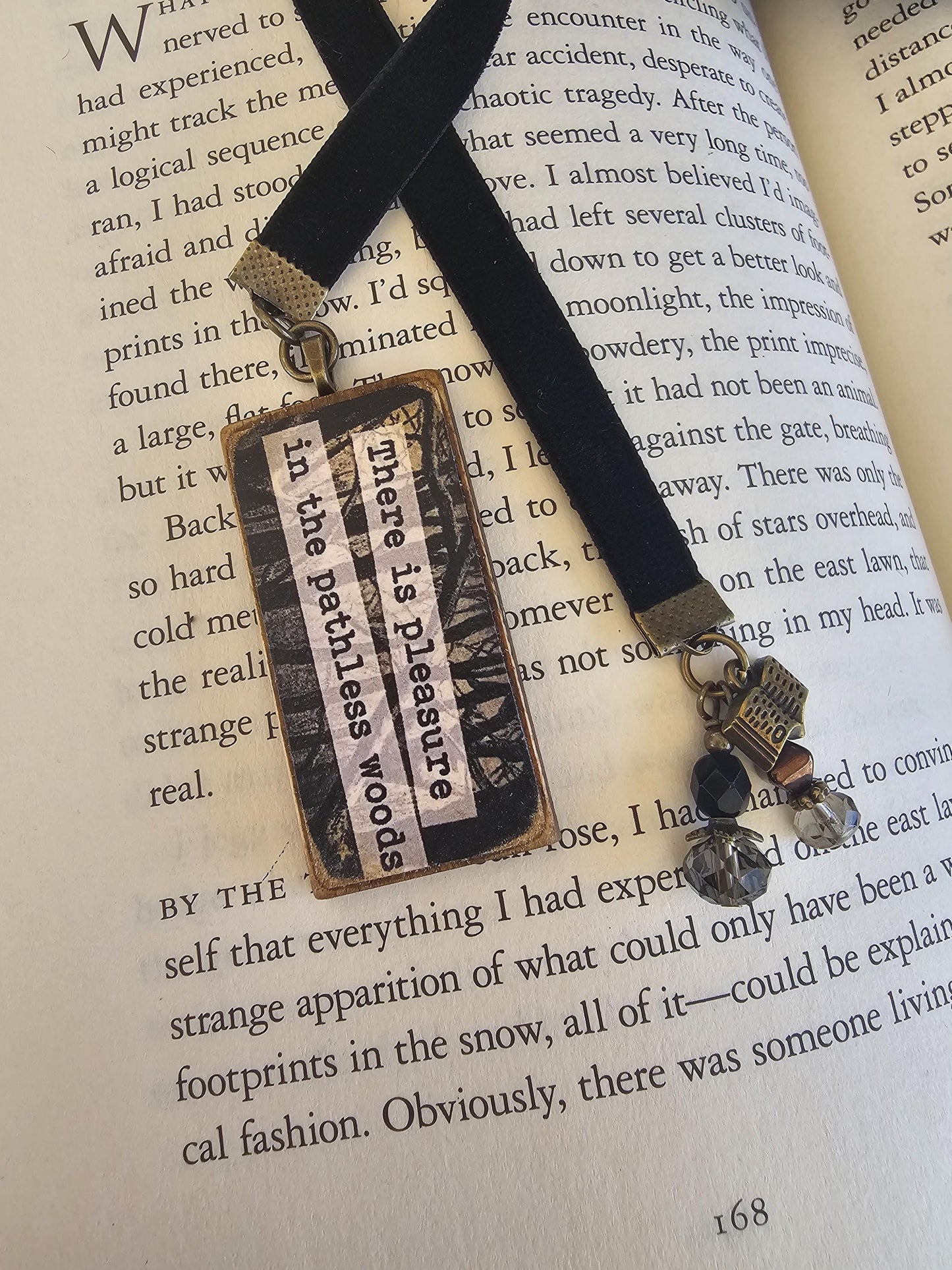 Unique Literary Gift: Your Choice of Literary Quote Bookmark with Antique-style Book Charm for Bibliophiles