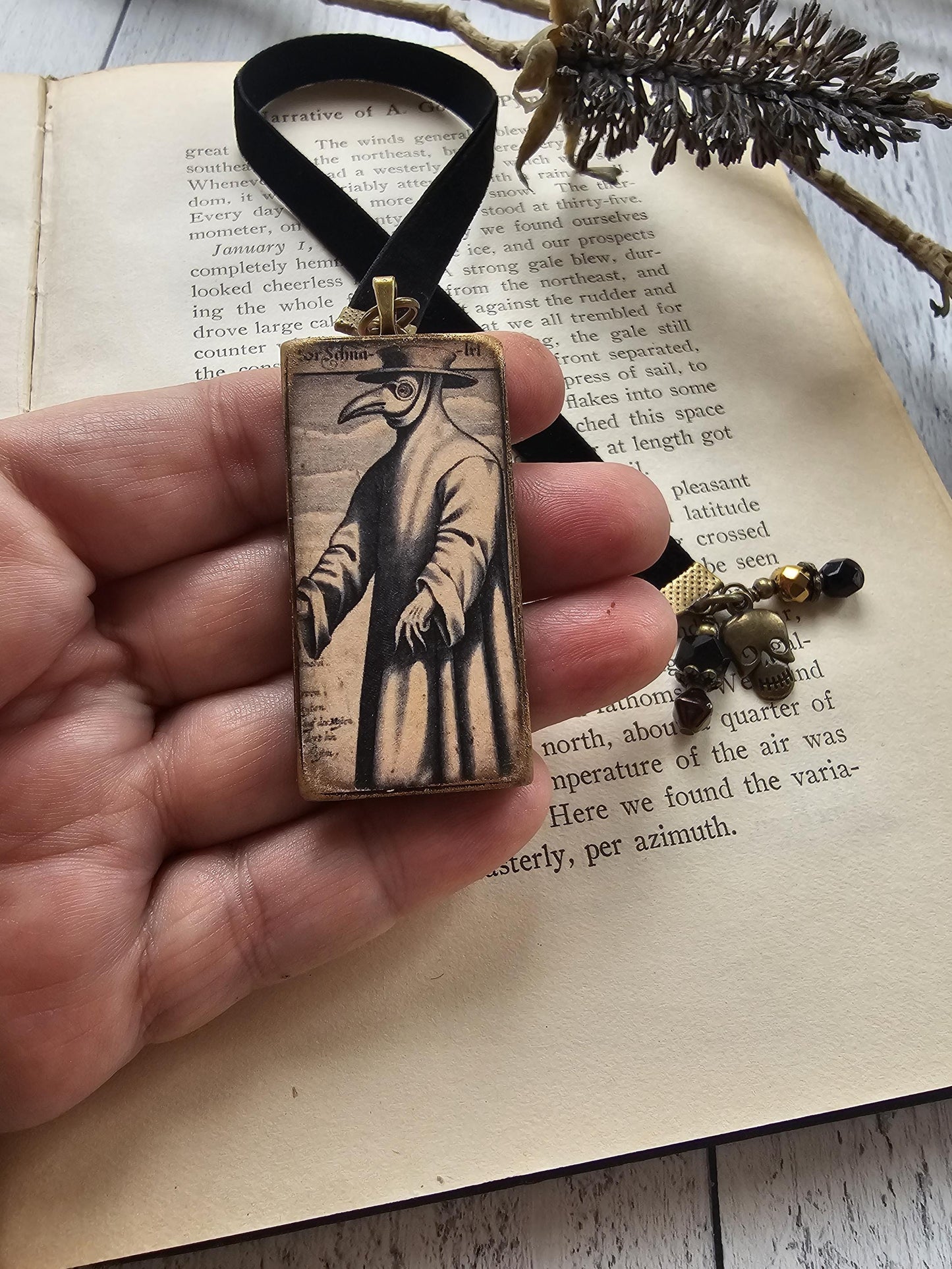 Memento Mori Bookmark, Plague Doctor Reader Gift, Gothic Bookmark, Teacher Gift,