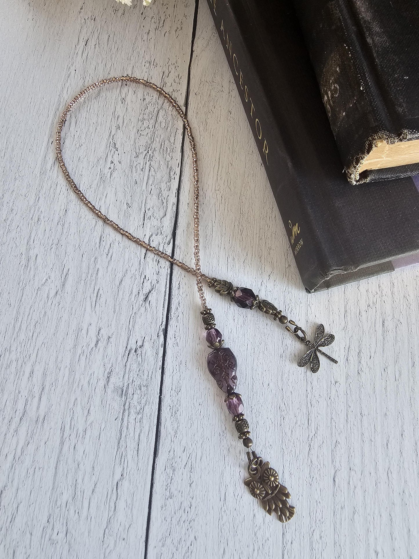 Amethyst Purple Colored Owl Bookmark, Reader Gift