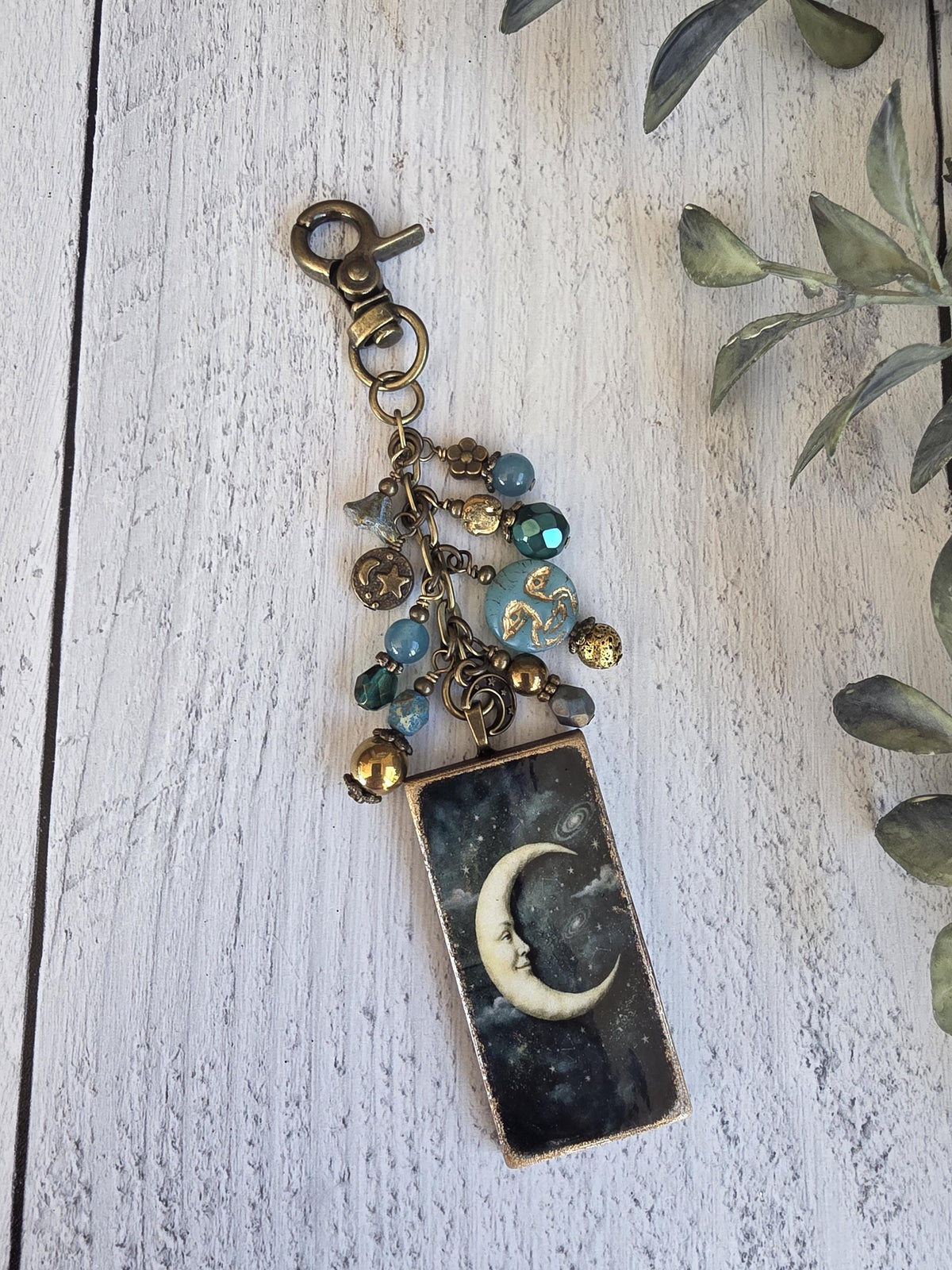 Boho Vintage-Style Moon Charm, Whimsy for Your Bag