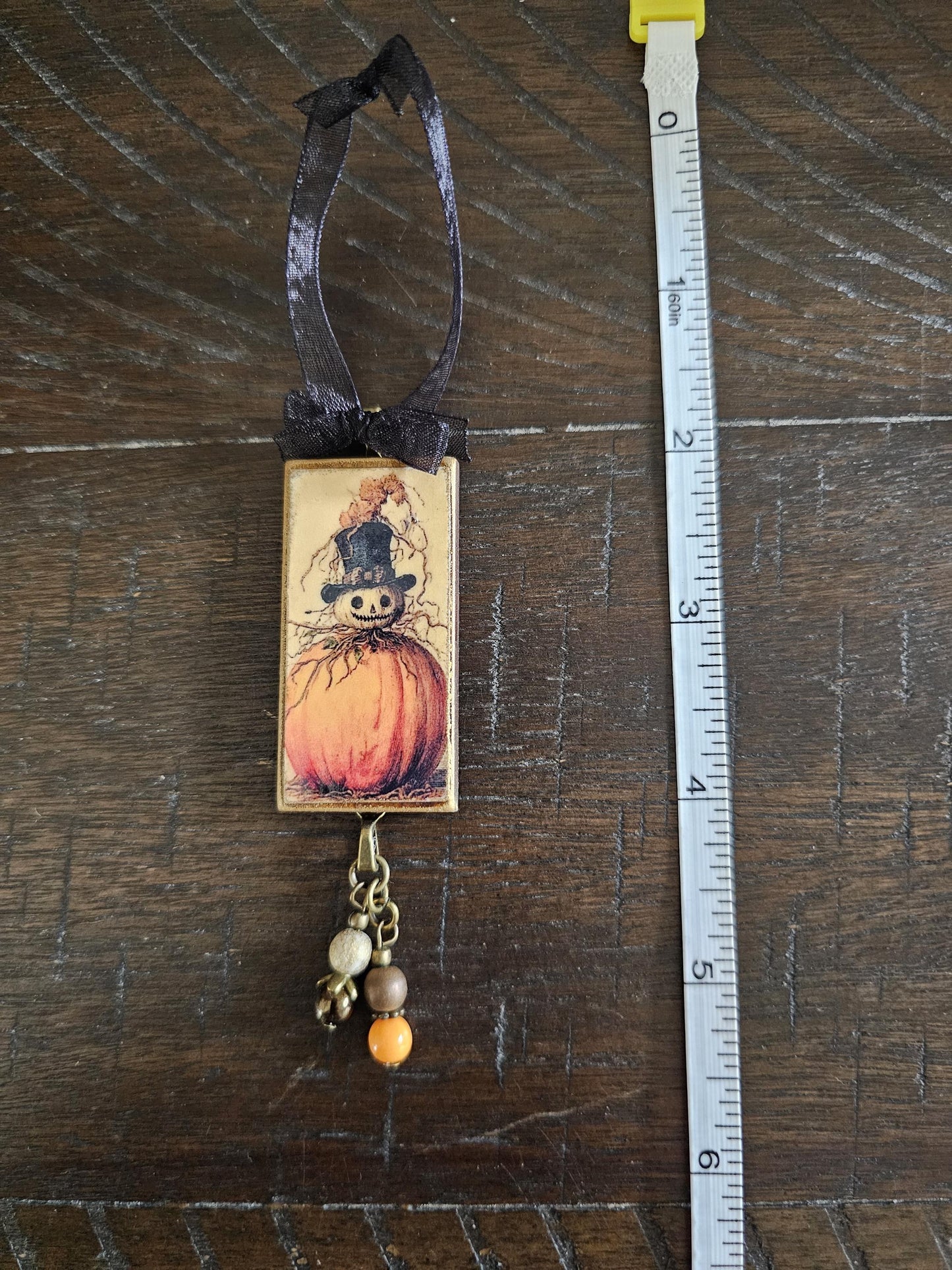 Whimsical Pumpkin Ornament, Halloween Decor
