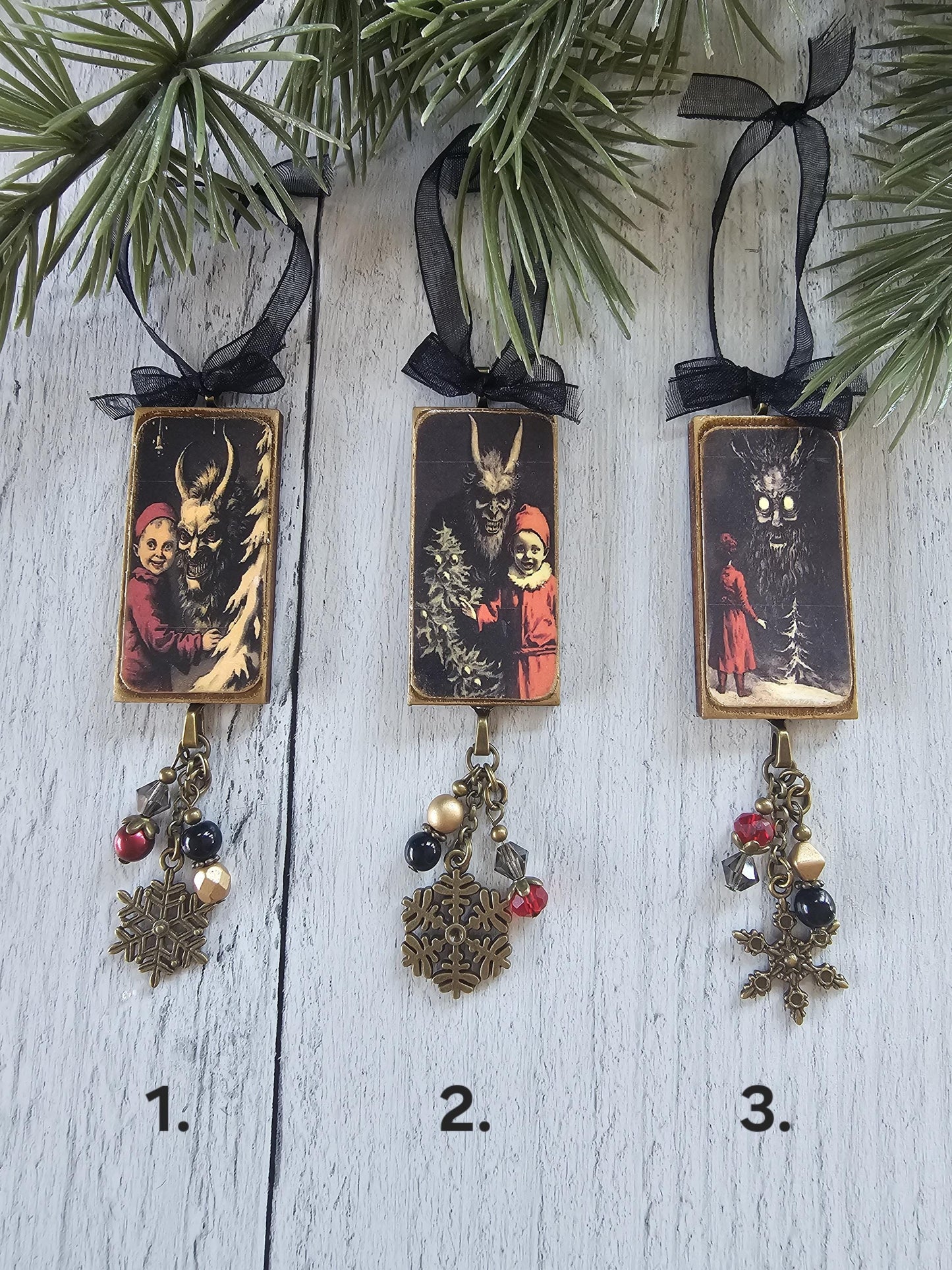 Handmade Creepy Krampus Christmas Horror Ornaments