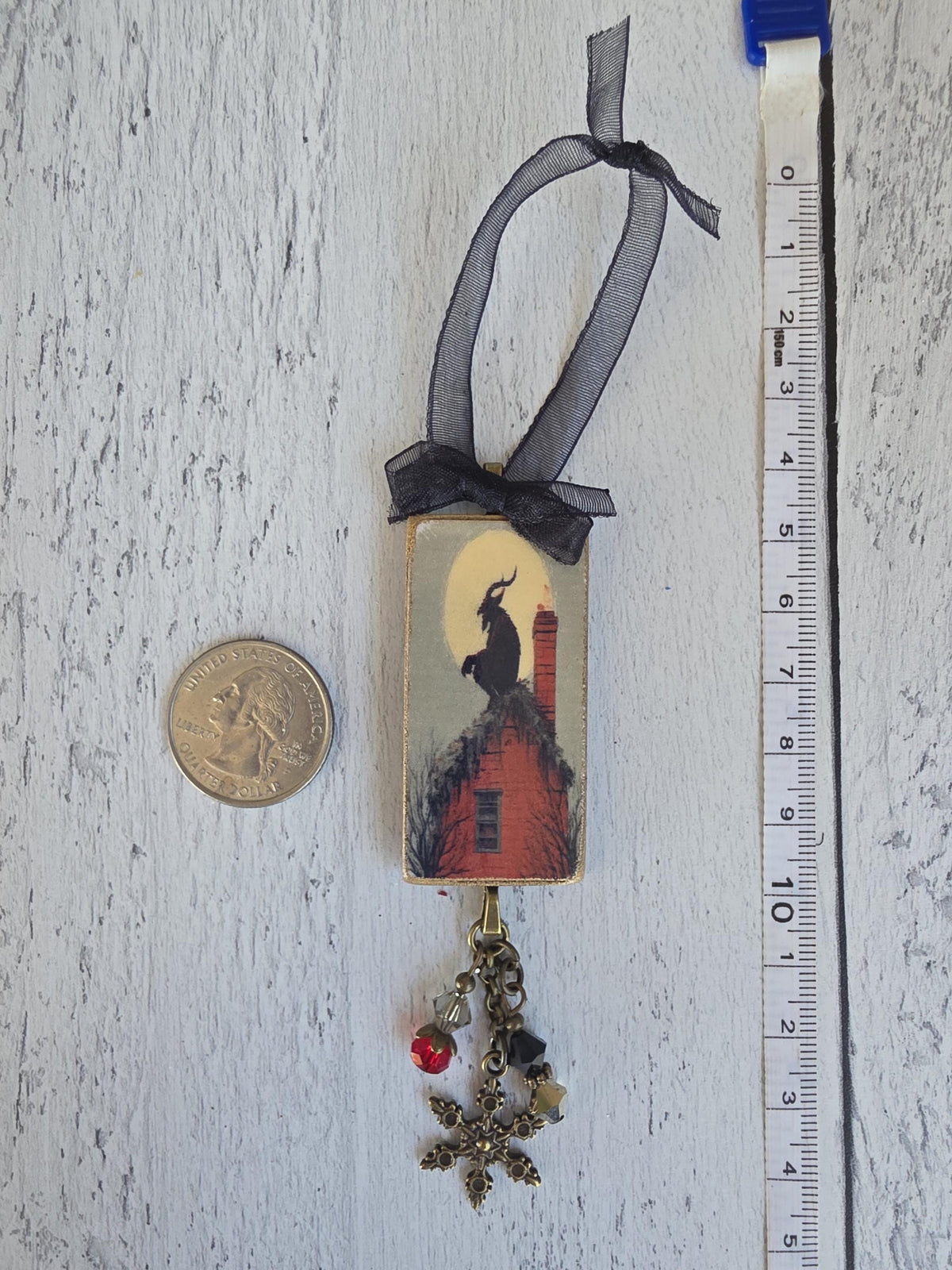 Krampus Christmas Ornaments, Handmade Wooden Decor