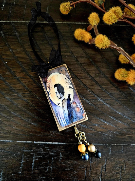 Poe Raven Theme Ornament, Halloween Horror Decor