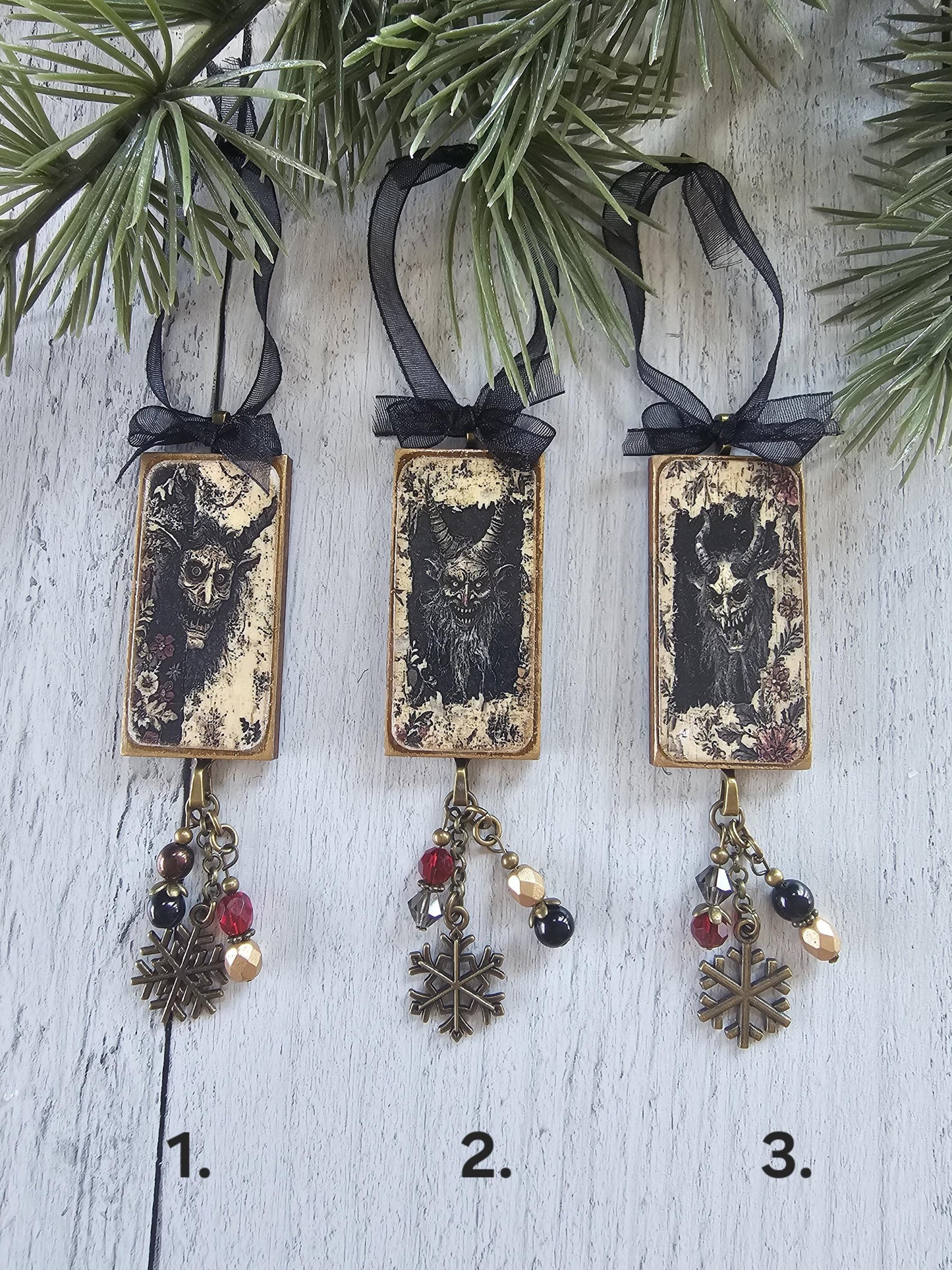Handmade Scary Creepy Krampus Christmas Horror Ornaments