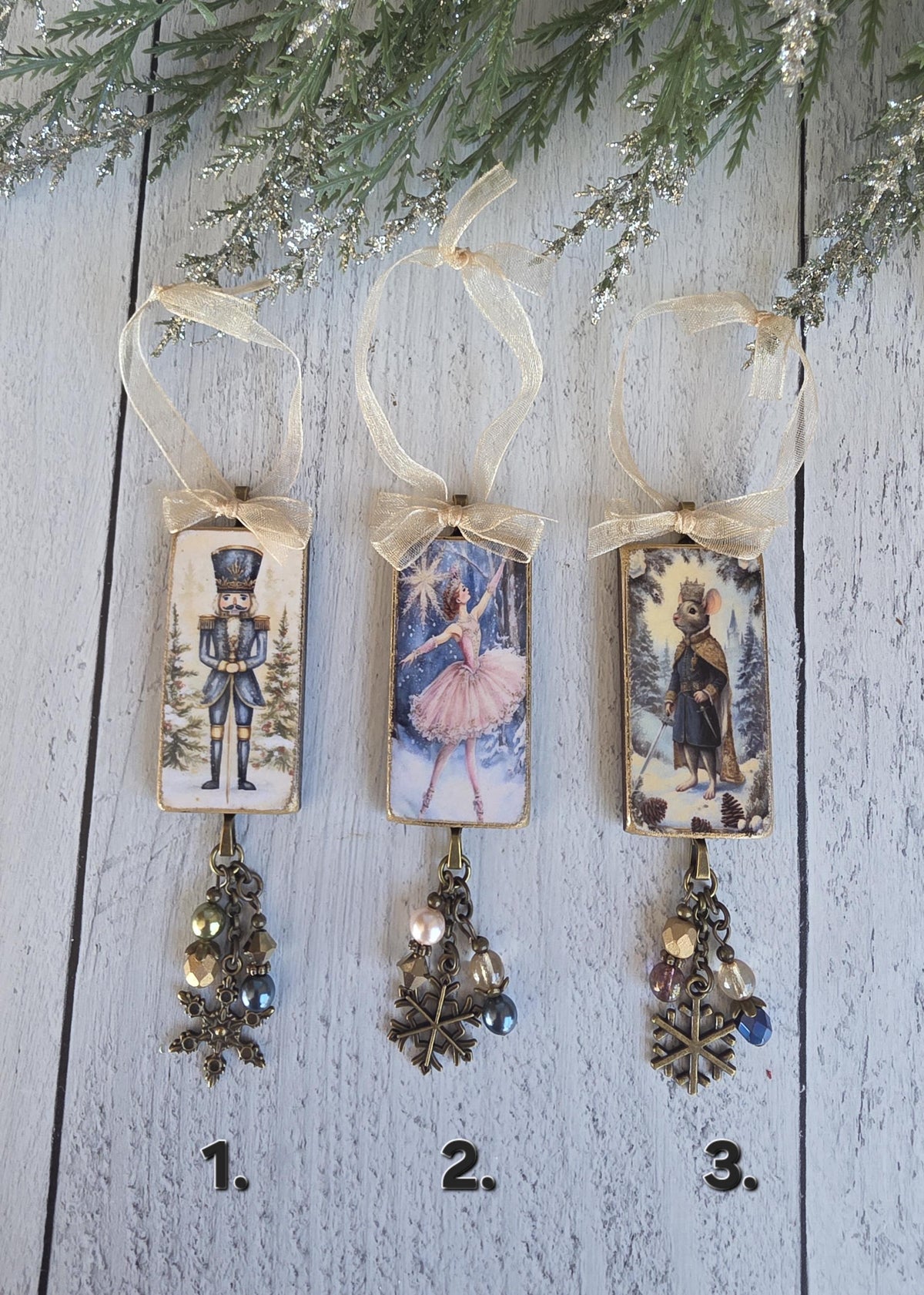 Handmade Christmas Ornaments With Nutcracker Theme, Ballerina