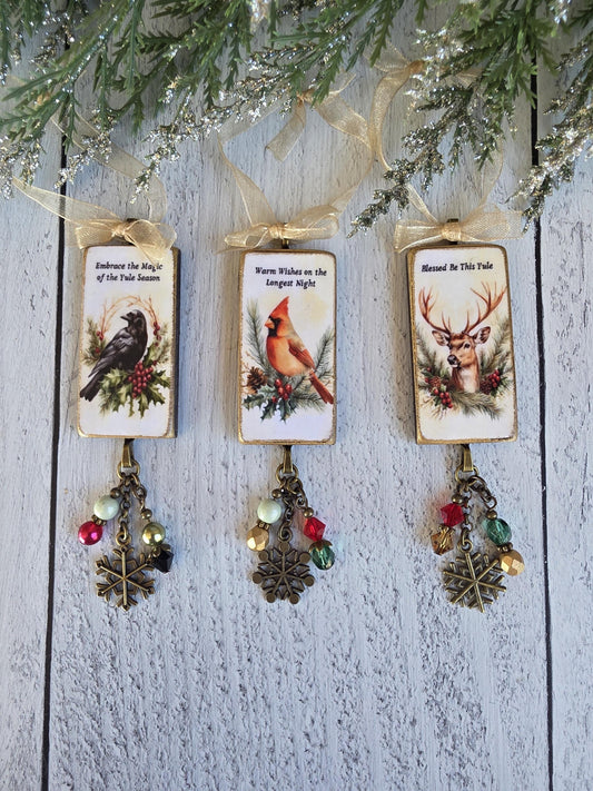 Yule Blessings Christmas Ornaments