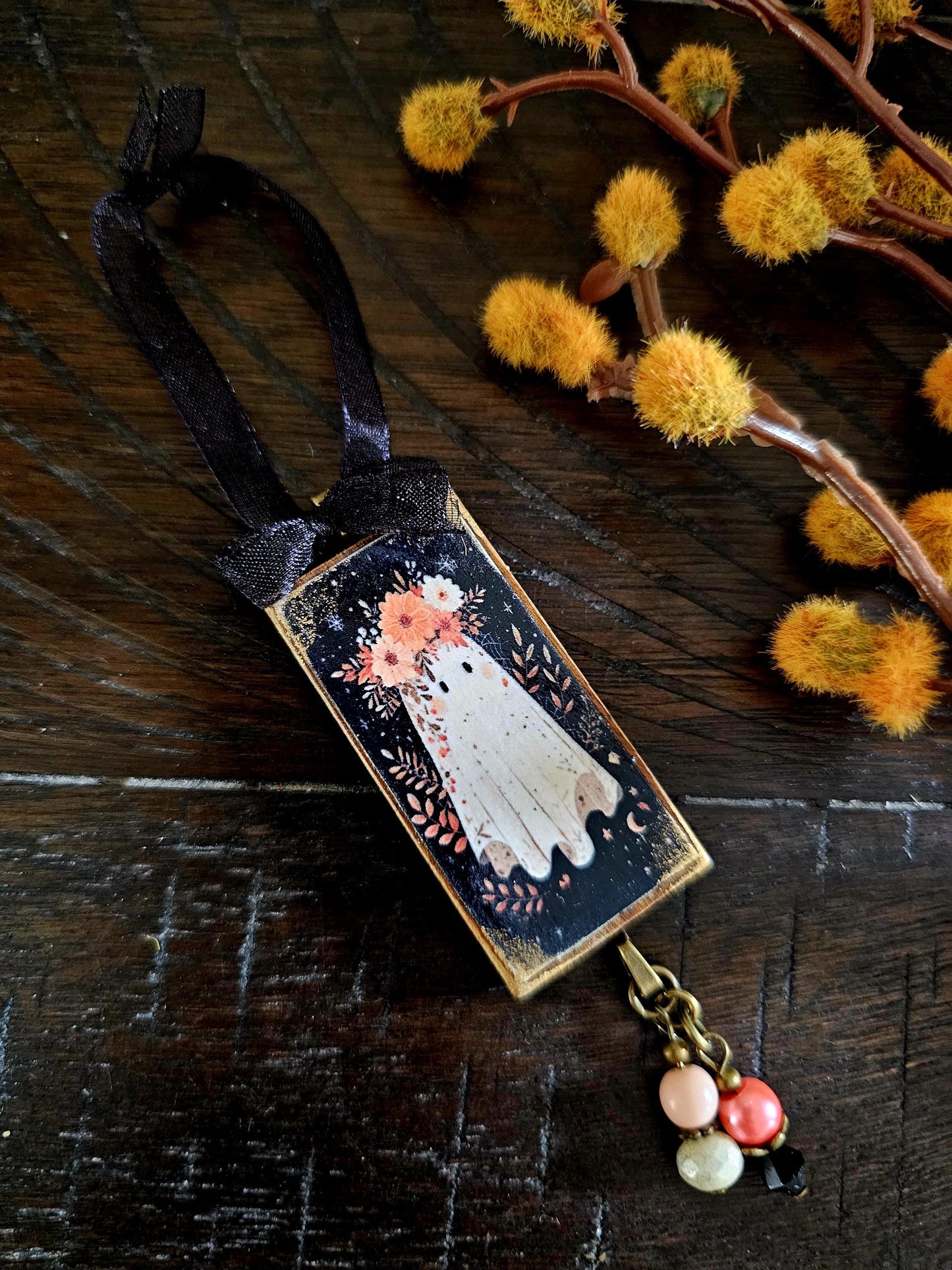 Whimsical Ghost  Ornament, Halloween Fall Decor