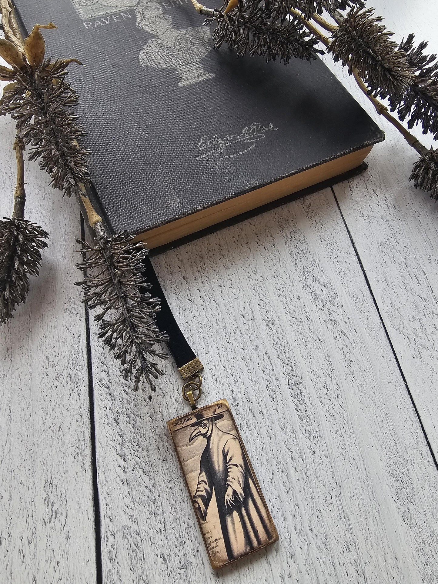 Memento Mori Bookmark, Plague Doctor Reader Gift, Gothic Bookmark, Teacher Gift,