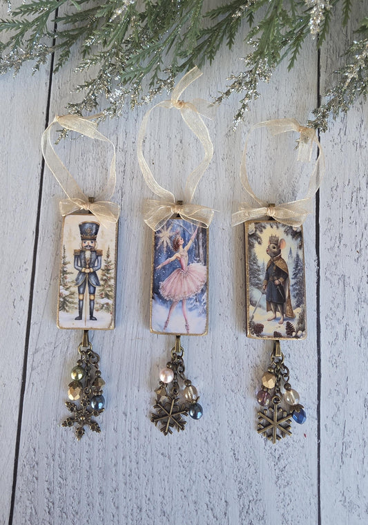 Handmade Christmas Ornaments With Nutcracker Theme, Ballerina