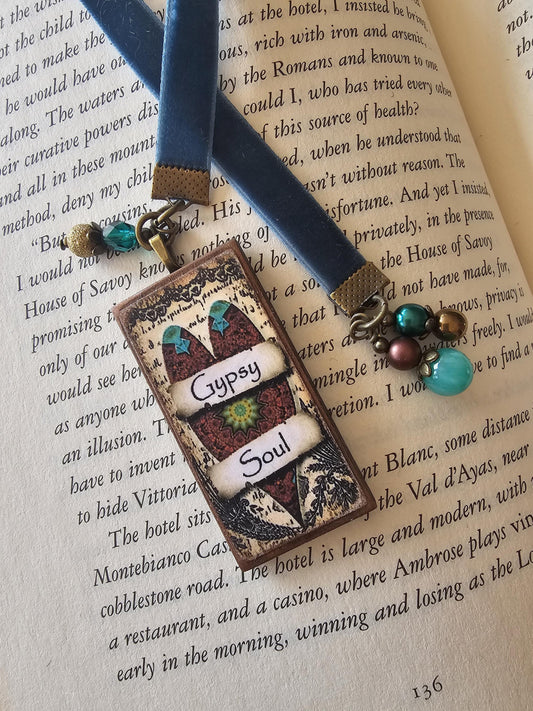 Boho Gypsy Soul Bookmark, Free Spirit Heart Page Holder, Gift for Her, , Teacher Gift,