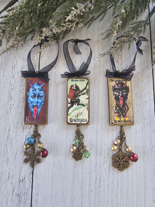 Krampus Christmas Ornaments, Winter Decor