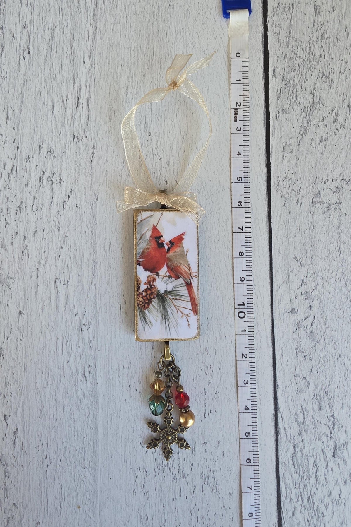 Handmade Christmas Ornaments With Cardinals, Red Bird