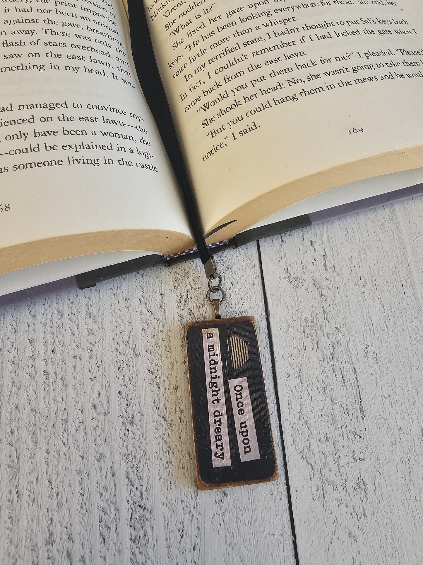 Unique Literary Gift: Your Choice of Literary Quote Bookmark with Antique-style Book Charm for Bibliophiles
