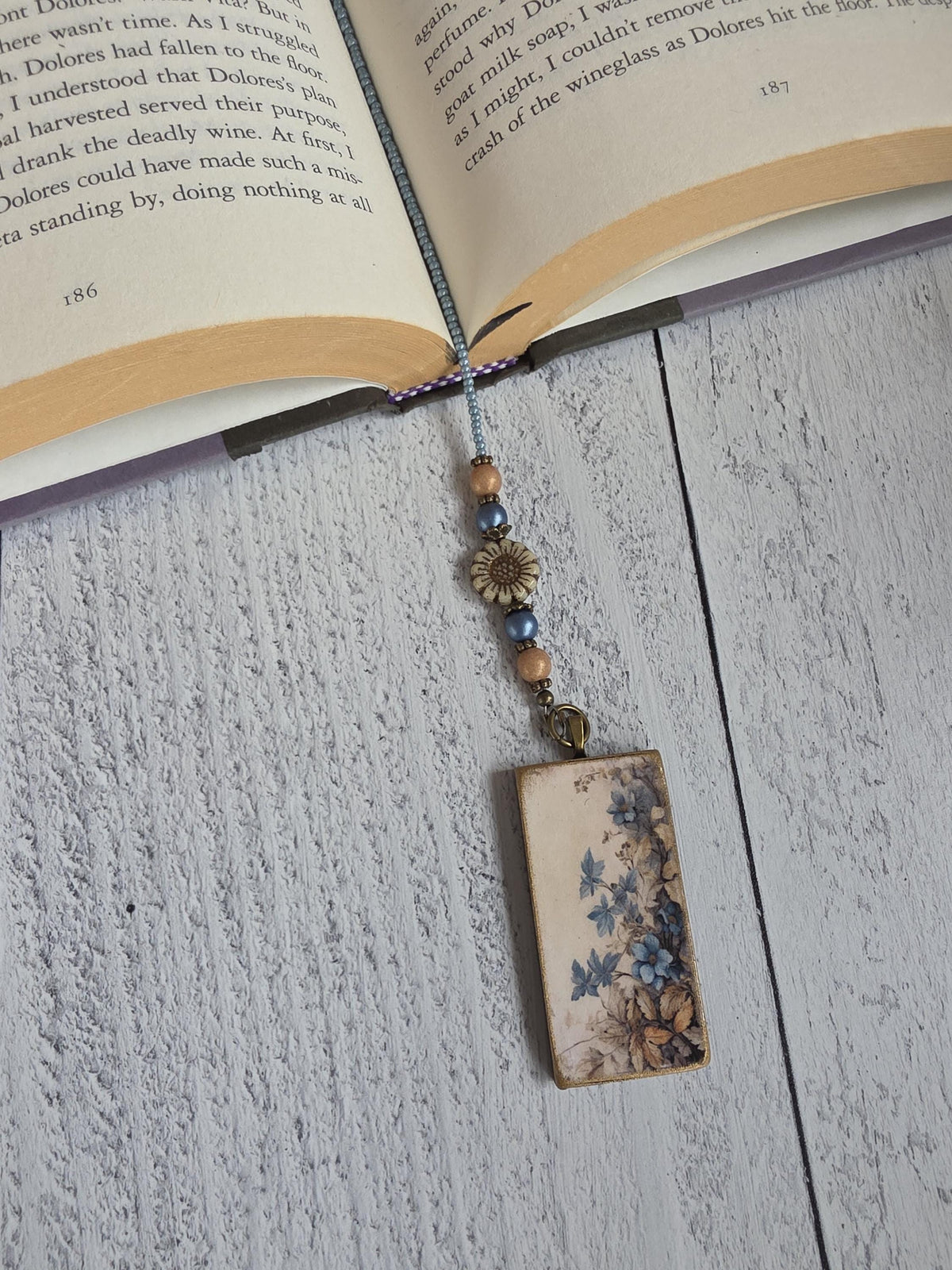 Floral Beaded Bookmark, Makes A Great Reader Gift Paired with Book, Choose Your Length