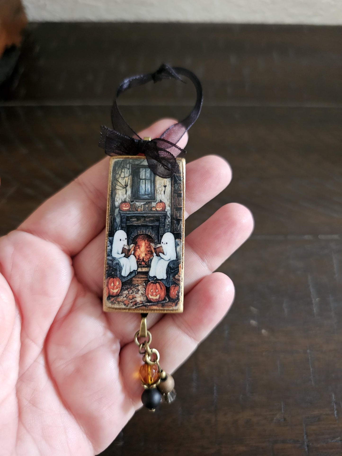 Whimsical Ghost Ornament, Halloween Fall Decor