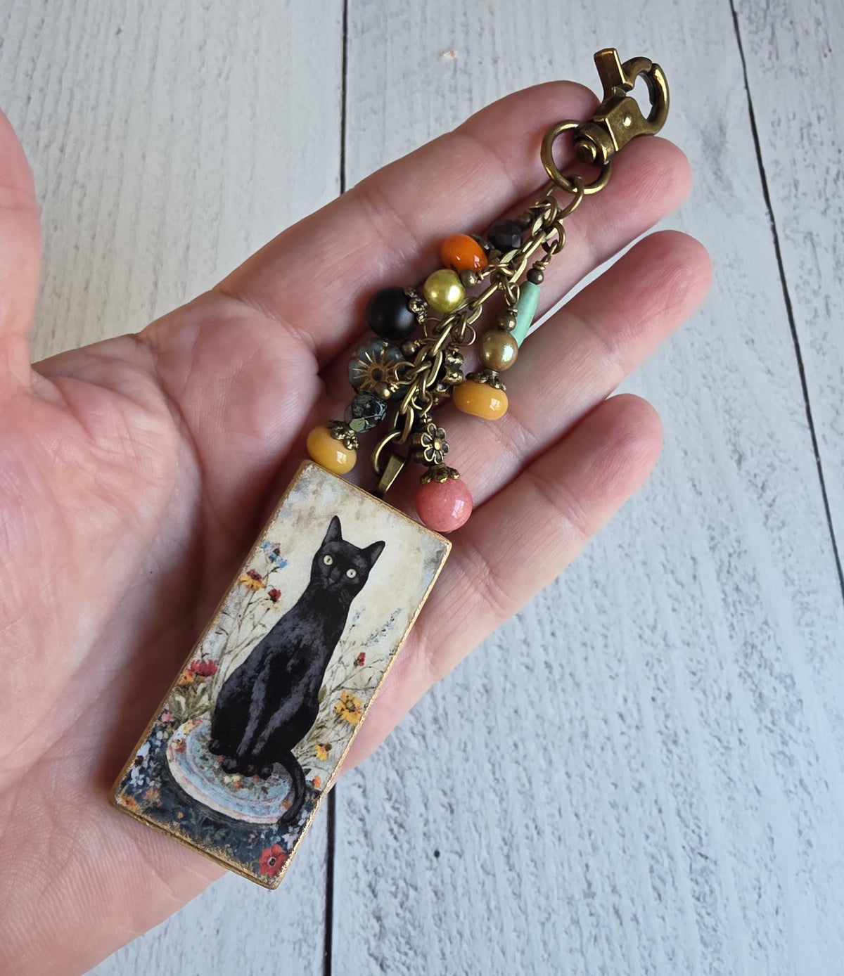 Black Cat Bag Charm, Cute Kitty Purse Flair