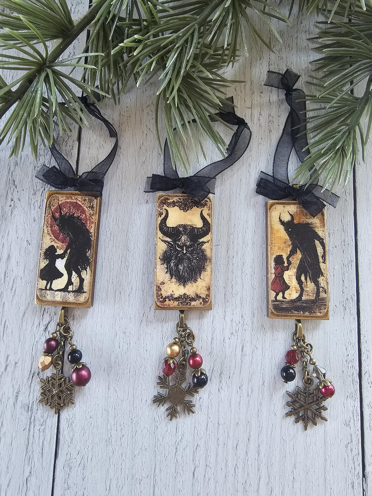 Handmade Scary Creepy Krampus Christmas Horror Ornaments
