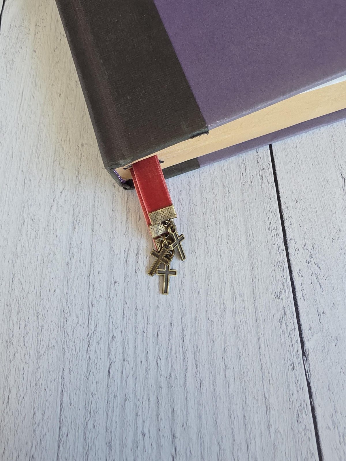 Multi-strand Bookmark for Bible, Customize Your Personal Study Aid With Cross Charms, Color, Number and Length of Ribbons
