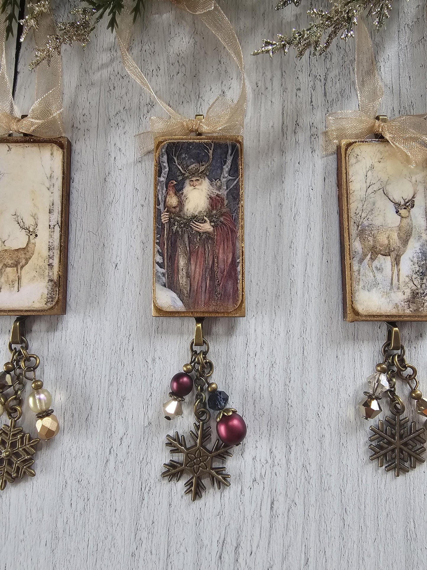 Handmade Yule Ornaments, Yule Lord, Winter Stag