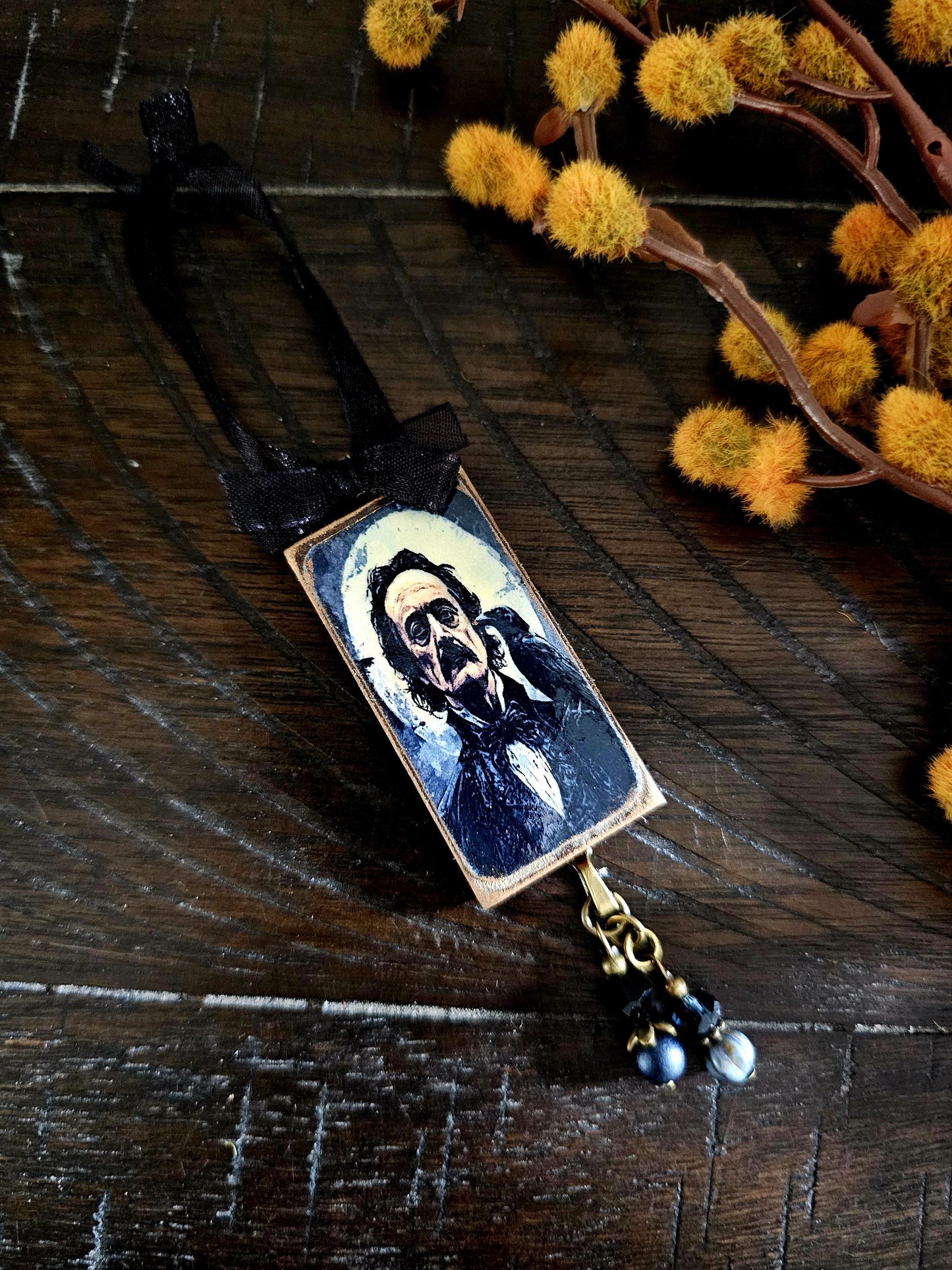 Poe Raven Theme Ornament, Halloween Horror Decor