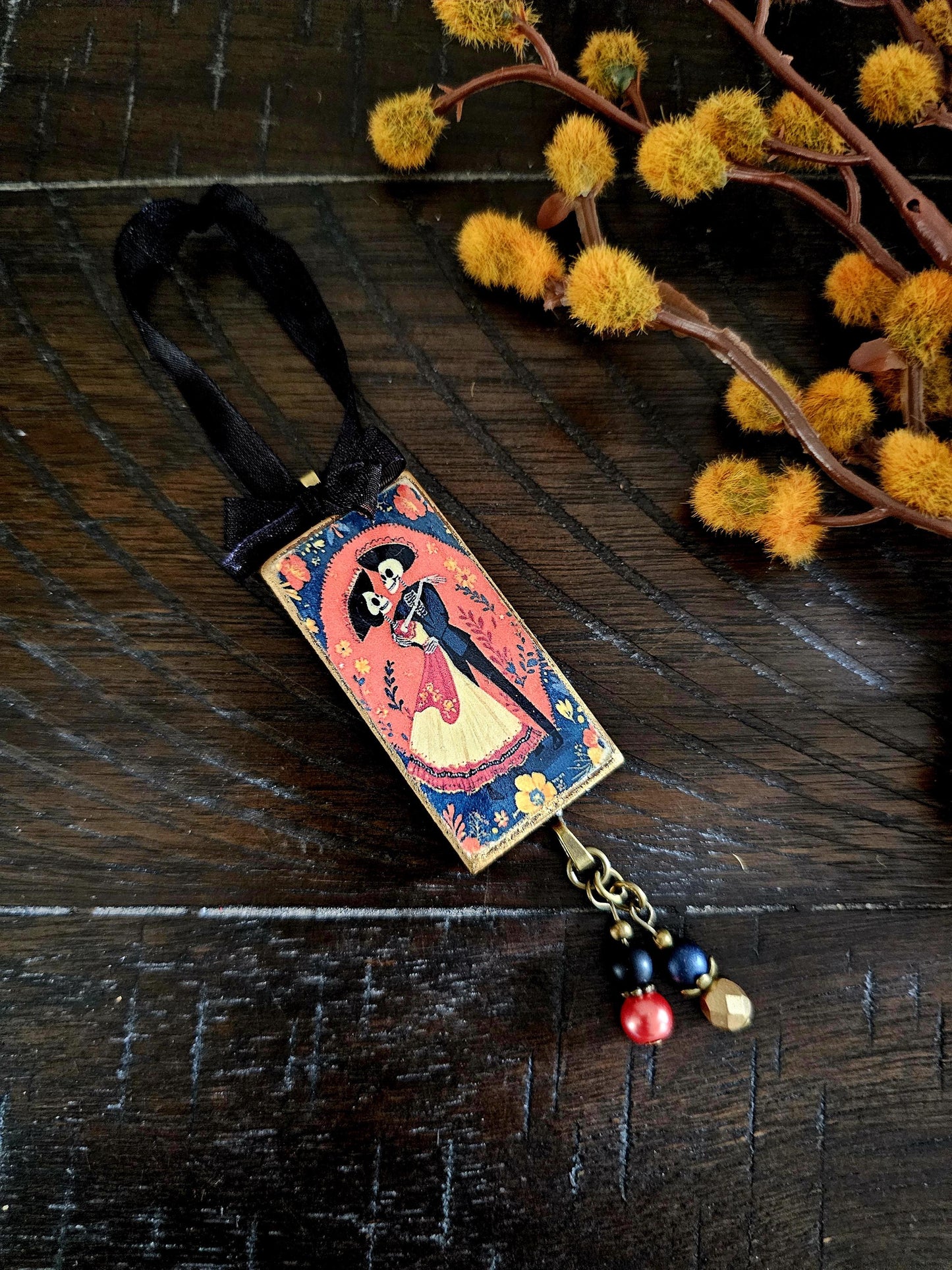 Day of the Dead Ornament, Sugar Skull Dia de los Muertos, Halloween Decor