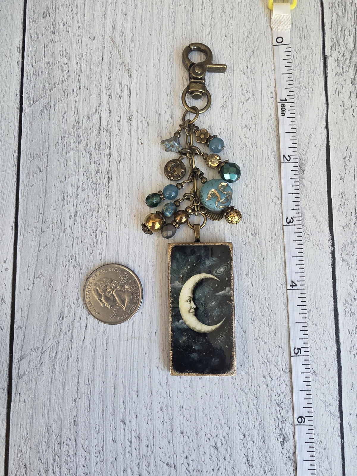 Boho Vintage-Style Moon Charm, Whimsy for Your Bag